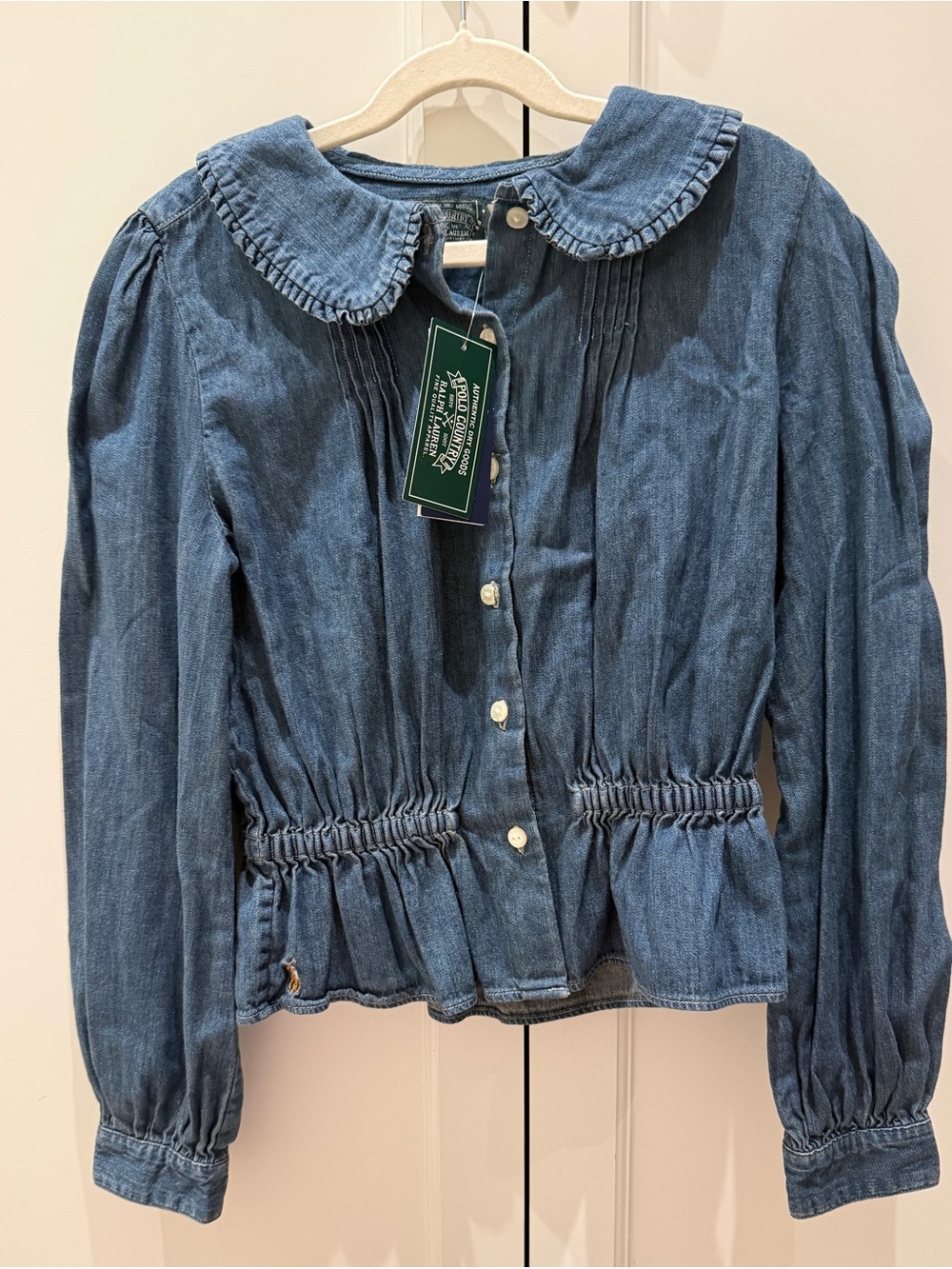 Ralph Lauren Girls' Denim Button-Front Jacket - Blue